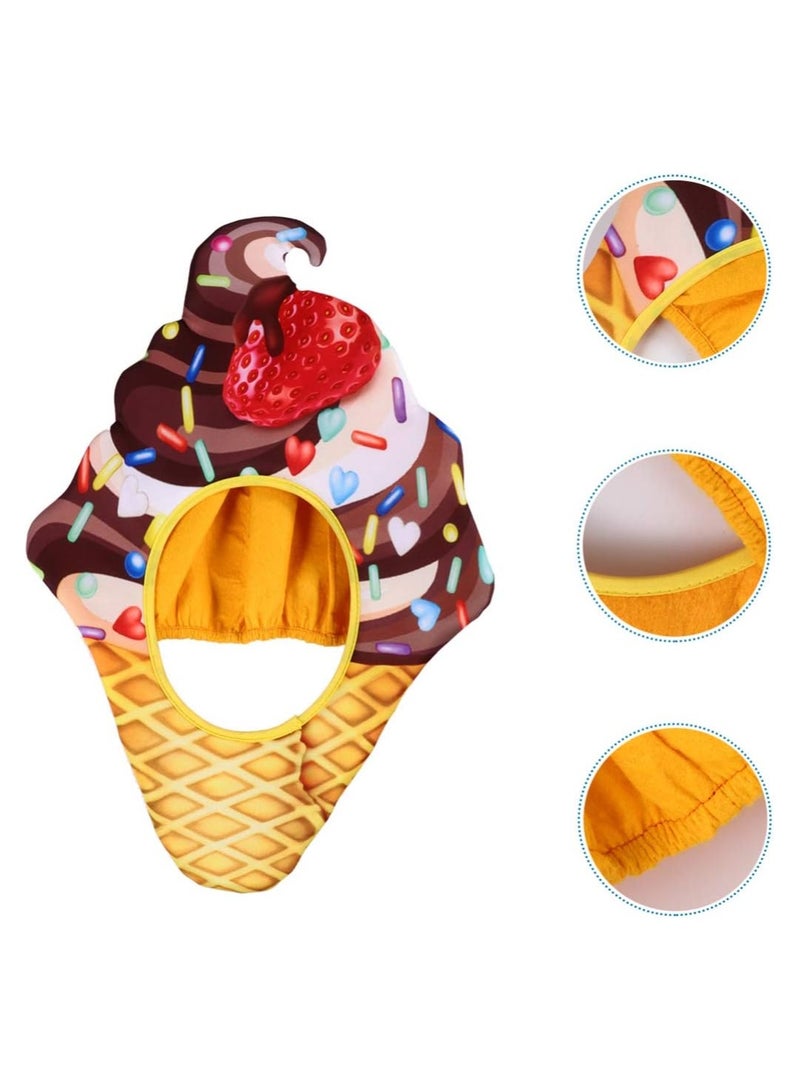 SOLARAE Ice Cream Hat Cosplay, Funny Food Hat Headwear, Costumes Funny Headwear, for Ice Cream Halloween Cosplay Women's Hat Accessories Food Dress Headpieces Hats - Image 1