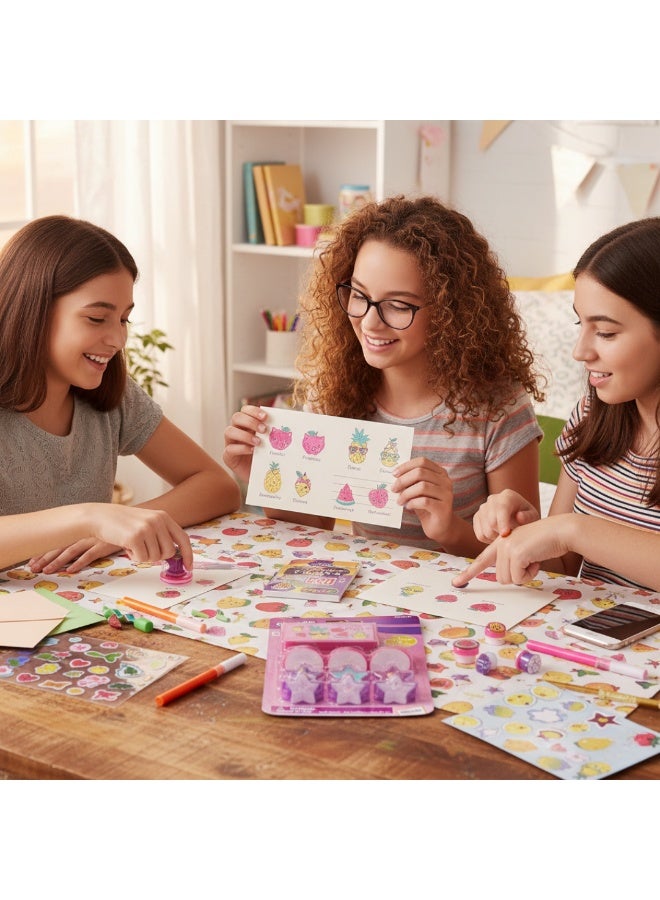 SKOODLE Stamps Kit with Ink Pad |Fruit Shape Stamp | Art & Craft Activity Stamp | Educational Toys for kids  | Age 3+ - Image 4
