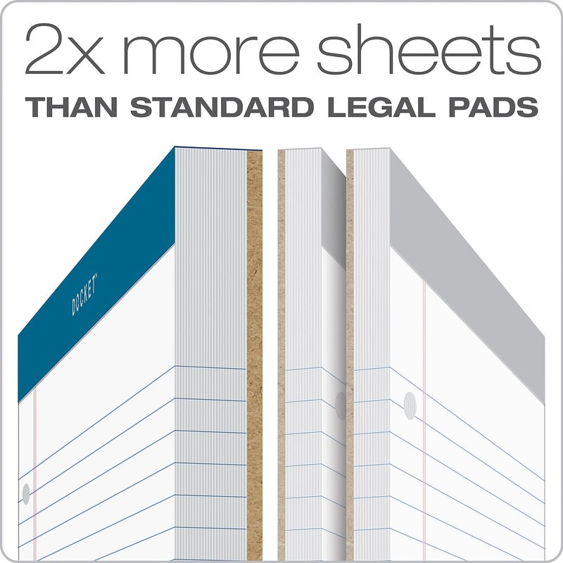 TOPS 63379 Double Docket Writing Pad, 8 1/2 x 11 3/4, Legal/Wide, White, 100 Sheets - Image 2