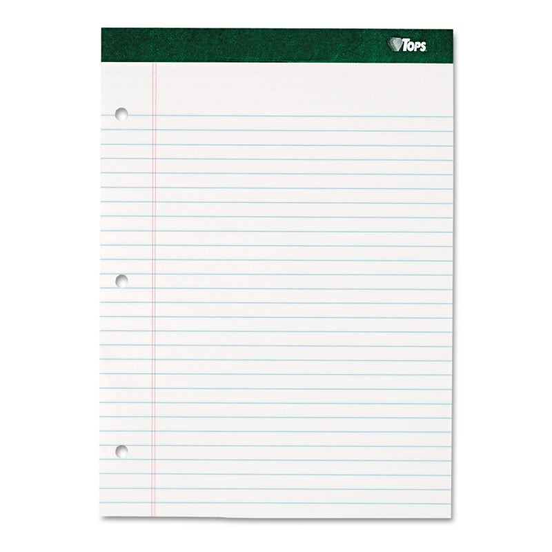 TOPS 63379 Double Docket Writing Pad, 8 1/2 x 11 3/4, Legal/Wide, White, 100 Sheets - Image 1