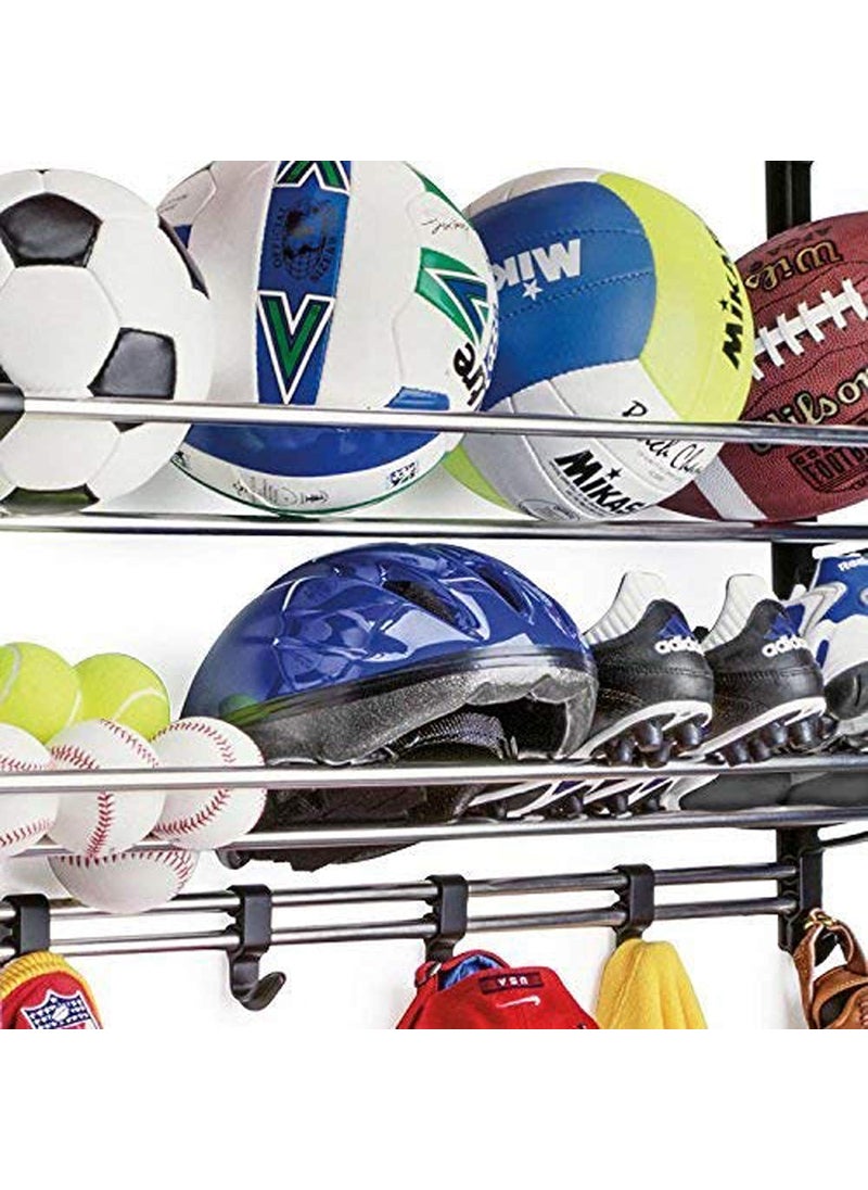 Whitecloud TRANSFORMING HOMES Whitecloud TRANSFORMING HOMES Multi Sports Gear Equipment Organizer Hanging Rack with Adjustable Hooks and Steel Rods S 031  - Image 2