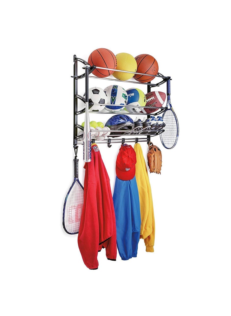 Whitecloud TRANSFORMING HOMES Whitecloud TRANSFORMING HOMES Multi Sports Gear Equipment Organizer Hanging Rack with Adjustable Hooks and Steel Rods S 031  - Image 1