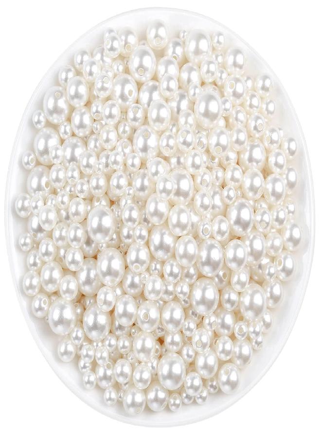 anezus Pearl Beads, Anezus 800pcs Ivory Pearl Craft Beads Loose Pearls for Jewelry Making, Crafts, Decoration and Vase Filler (Assorted Sizes) - Image 1