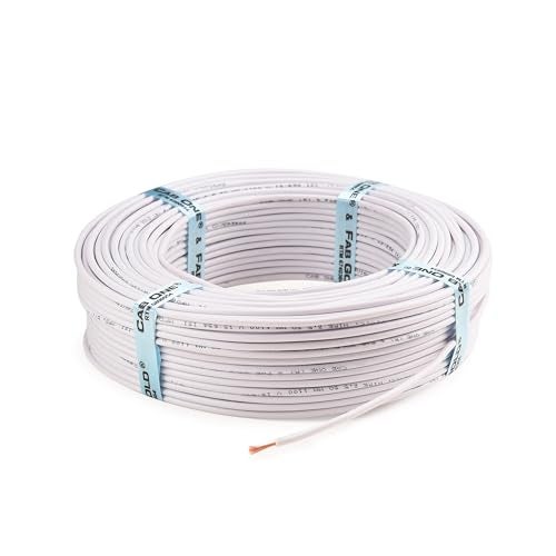 CabONE Lite 0.75 Sq mm Electrical Wire - 90m Blue Single Core CCA Copper Wire | Fire Retardant PVC Insulation for Domestic Wiring White - Image 3