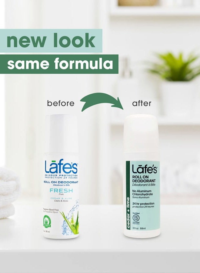 Lafe's Natural Deodorant | 3oz Roll-On Aluminum Free Natural Deodorant Variety | Cedar & Lime - Lavender & Aloe - Rose & Coriander | 3 Pack - Image 3
