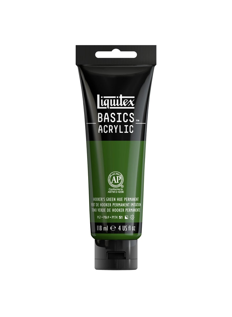 Liquitex Basics Acrylic Colour Paint Tube 118ml Content Hookers Green Hue Permanent - Image 1