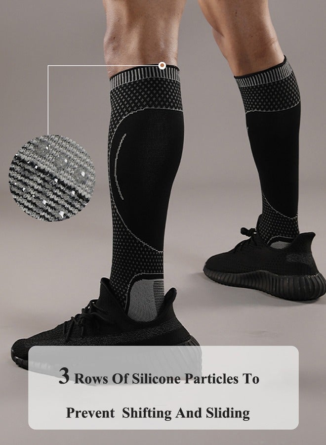 جينجبا سابورت دعامة كاحل JINGBA للبالغين، كرة السلة الطويلة، ركوب الدراجات في الهواء الطلق، الجري، التدريب على المضمار والميدان، معدات حماية ضاغطة قابلة للتنفس، أكمام الساق - أكمام الساق للرجال والنساء تساعد في تخفيف آلام العضلات، وآلام الساق، وتعافي العضلات (أسود، M) - Image 3