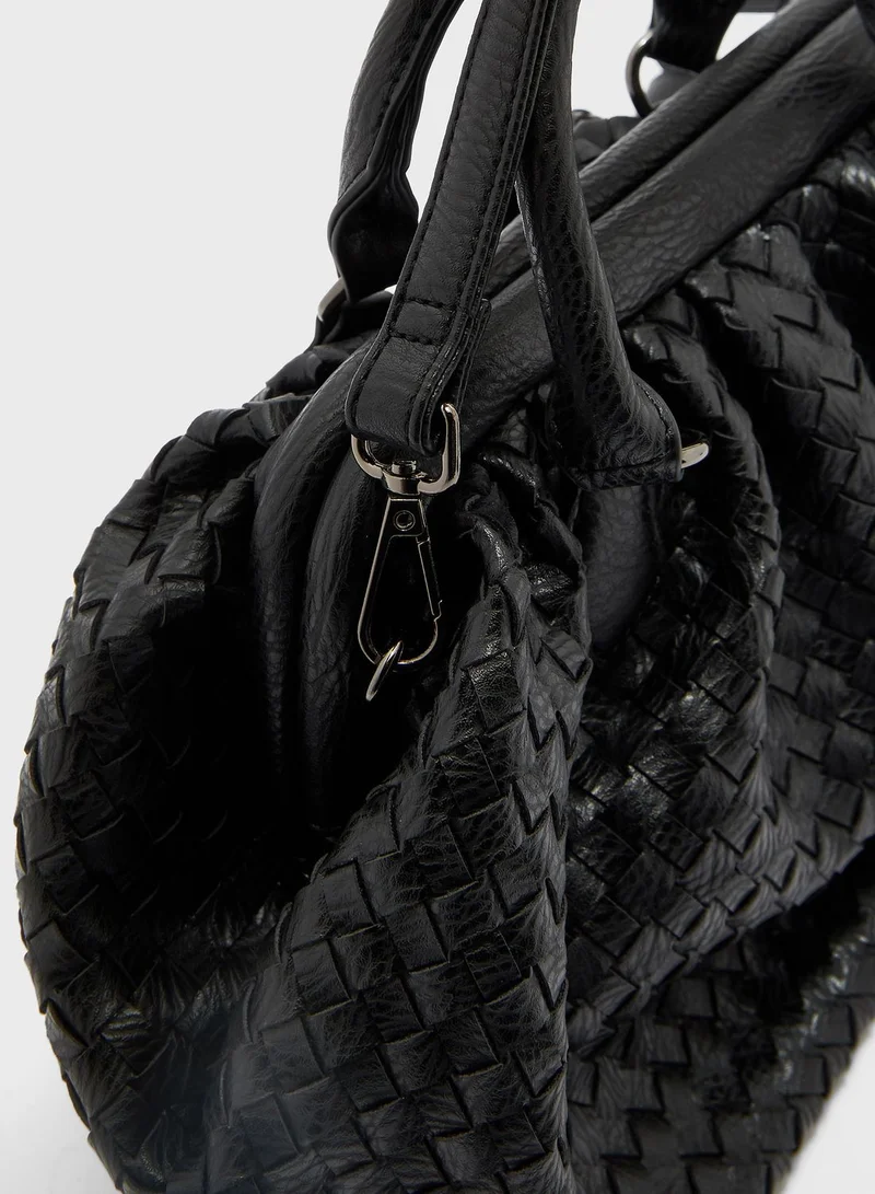 ELLA Weave Pouch Bag with Crossbody Strap