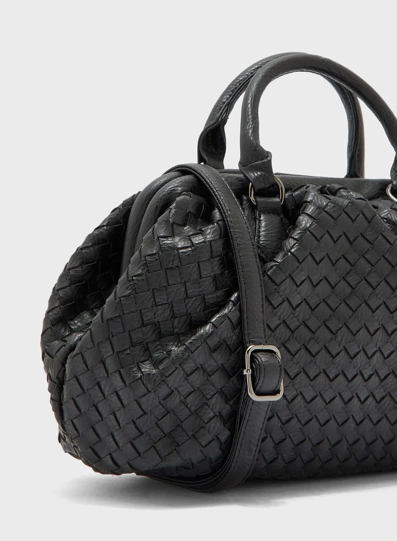 ELLA Weave Pouch Bag with Crossbody Strap