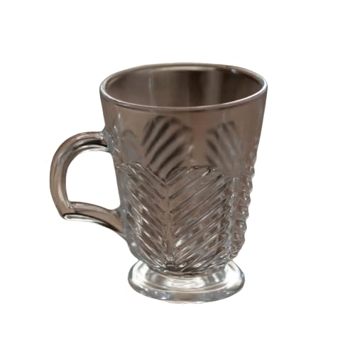 Courtyard Textured Cast Glass Awaum Cups Set of 4Clear White60 MLSet of 4 - Image 1