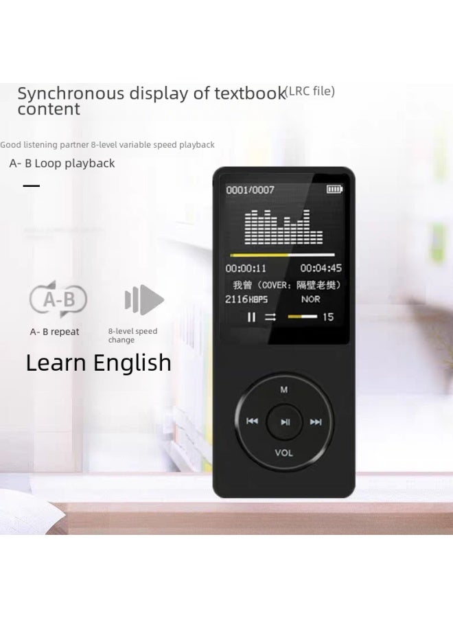 Mini Portable Mp3 Mp4 Music Player 1.8 Inch Screen Card Insertion Sports Music Player For Students-Body Color:Black 【band Out】】-Memory Capacity:Single Card 【without Memory】 Without Accessories - Image 2