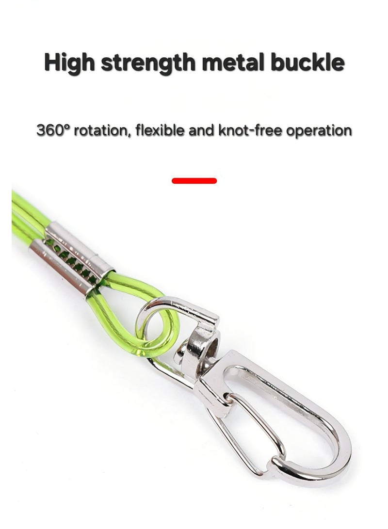 8-Meter Coiled Fishing Safety Lanyard/Tether – Heavy Duty Telescopic Rope with Built-in 7-Strand Steel Wire for Rods, Tools, and Gear - Image 1