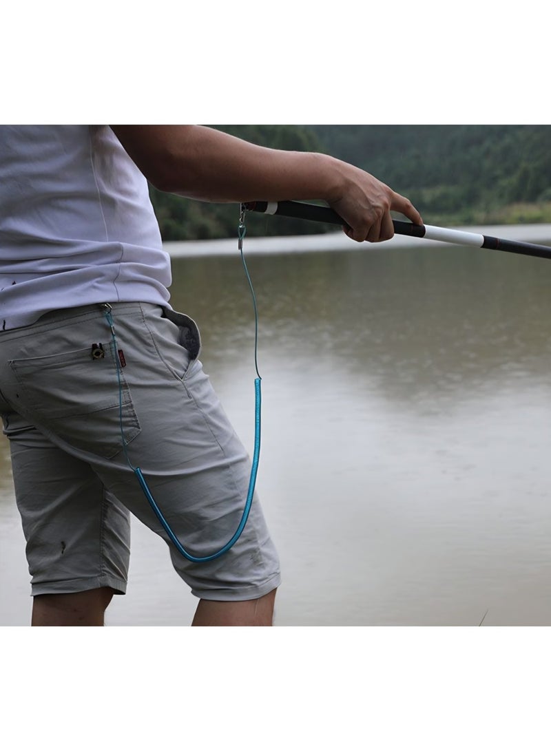 8-Meter Coiled Fishing Safety Lanyard/Tether – Heavy Duty Telescopic Rope with Built-in 7-Strand Steel Wire for Rods, Tools, and Gear - Image 3