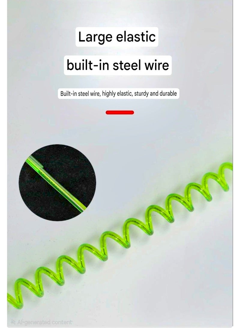 8-Meter Coiled Fishing Safety Lanyard/Tether – Heavy Duty Telescopic Rope with Built-in 7-Strand Steel Wire for Rods, Tools, and Gear - Image 2