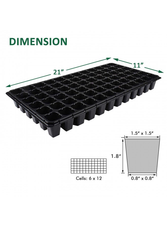 AIFUSI مجموعة بدء البذور AIFUSI 10 عبوة، 72 خلية صواني شتلات الزراعة، صواني بلاستيكية لزراعة الشتلات، أصص حضانة، مجموعة زراعة النباتات، صواني بدء لزراعة الشتلات - Image 2