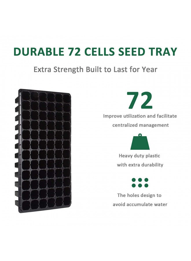 AIFUSI مجموعة بدء البذور AIFUSI 10 عبوة، 72 خلية صواني شتلات الزراعة، صواني بلاستيكية لزراعة الشتلات، أصص حضانة، مجموعة زراعة النباتات، صواني بدء لزراعة الشتلات - Image 1