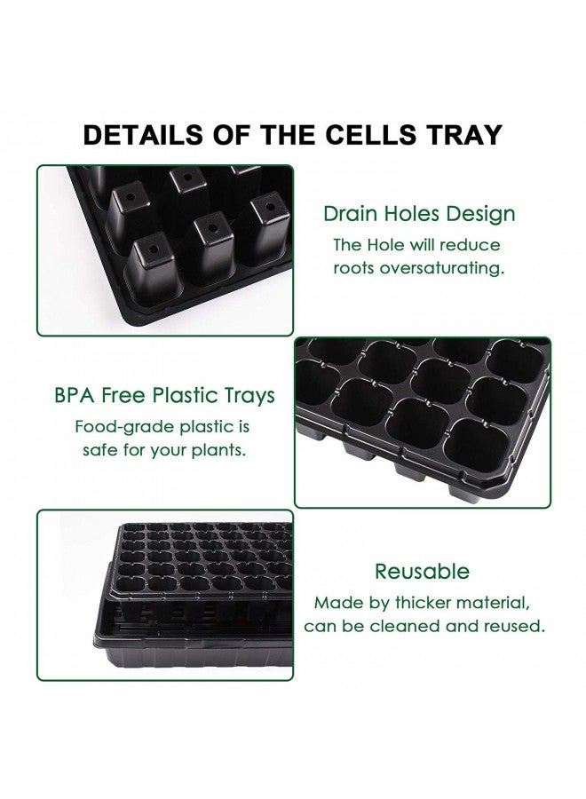 AIFUSI مجموعة بدء البذور AIFUSI 10 عبوة، 72 خلية صواني شتلات الزراعة، صواني بلاستيكية لزراعة الشتلات، أصص حضانة، مجموعة زراعة النباتات، صواني بدء لزراعة الشتلات - Image 3