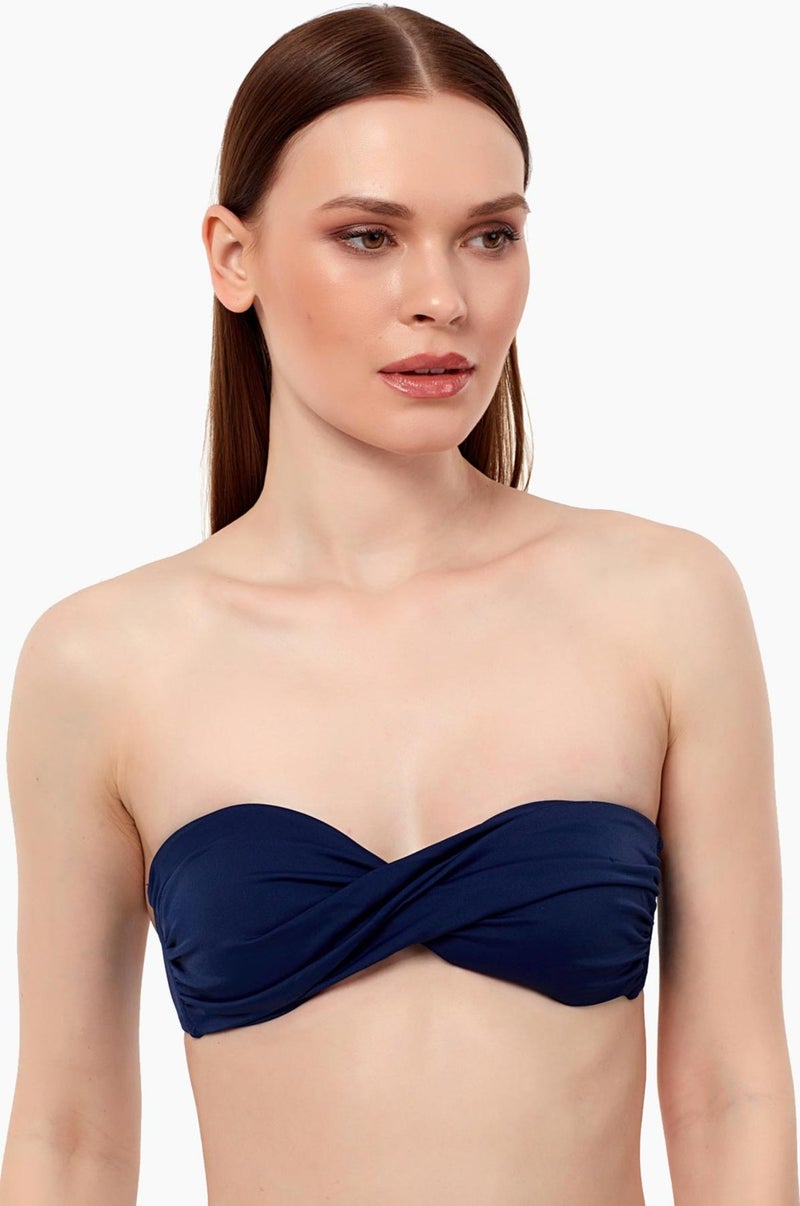 Ayyıldız 63508 Navy Blue Burgu Strapless Bikini Top  - Image 2