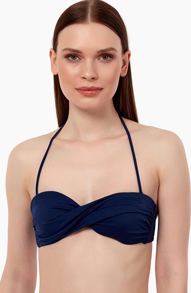 Ayyıldız 63508 Navy Blue Burgu Strapless Bikini Top  - Image 1