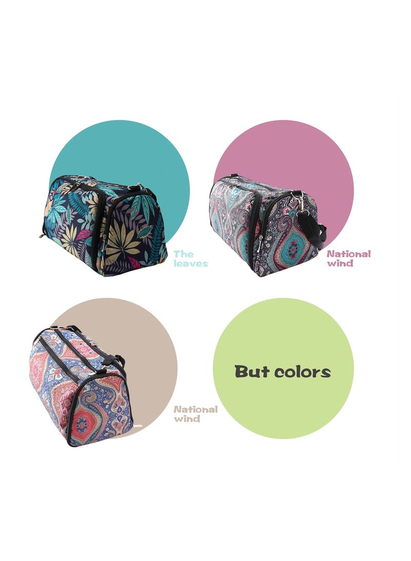 Portable Knitting Bag for Yarn and Needles with Multiple Compartments Ideal Crochet Travel Organizer Blue Color - Image 5