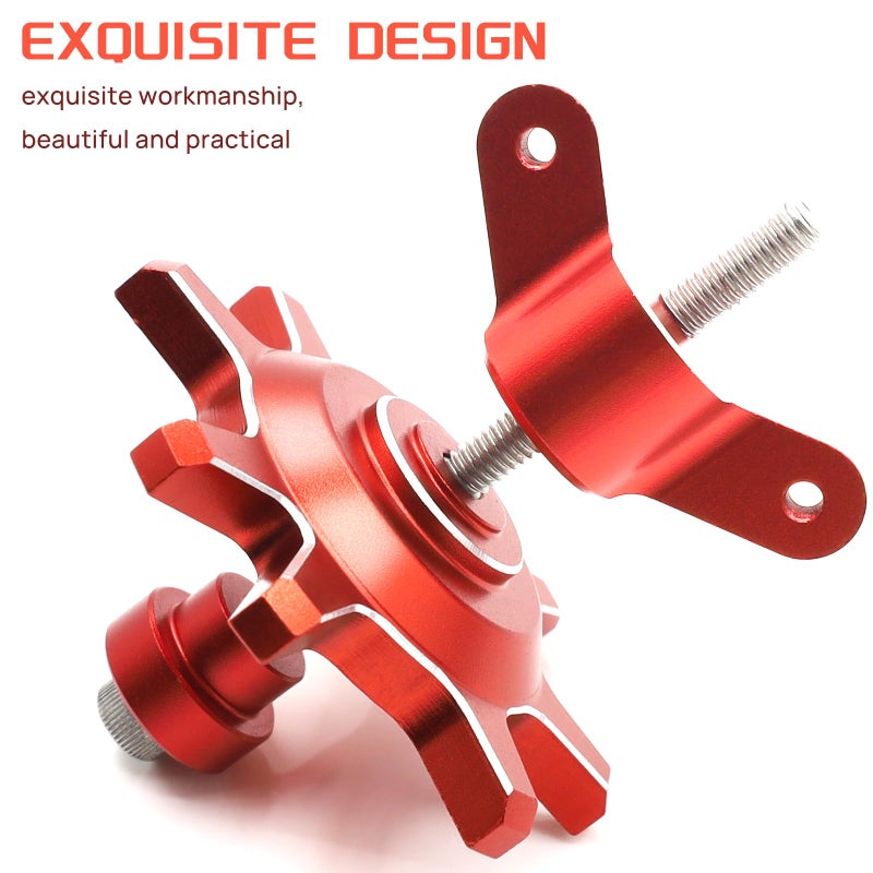 HOPLEX RC Car Tires Tool 1.9 2.2 inch Beadlock Hub Tire Assemble/Removal Tool Fits for for Traxxas TRX4 TRX6 Axial SCX10 II III Redcat 1/10 RC Crawler (Red) - Image 4