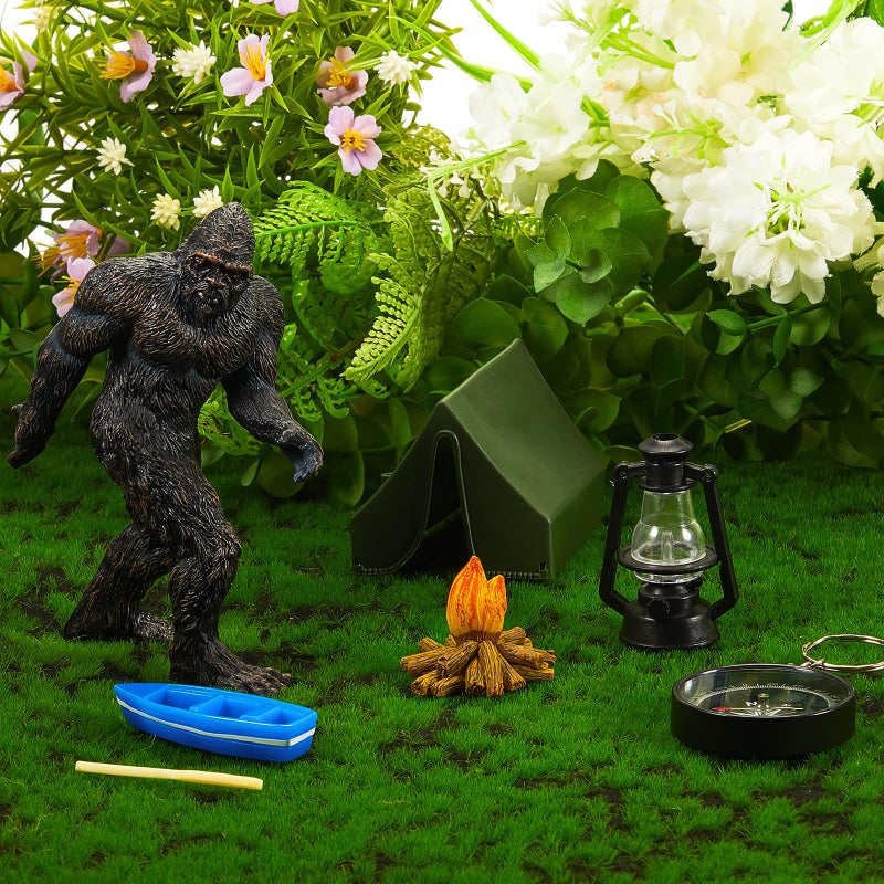 Woanger 12 Pcs Bigfoot Camping Cake Topper Include Bigfoot Statue Camping Themed Party Cake Decoration Sasquatch Monsters Figure for Adults Camper Forest Theme Birthday Party Supplies - Image 4