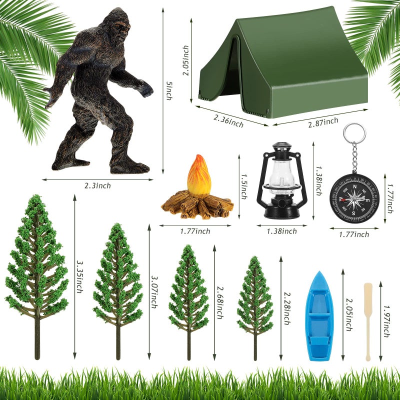 Woanger 12 Pcs Bigfoot Camping Cake Topper Include Bigfoot Statue Camping Themed Party Cake Decoration Sasquatch Monsters Figure for Adults Camper Forest Theme Birthday Party Supplies - Image 2