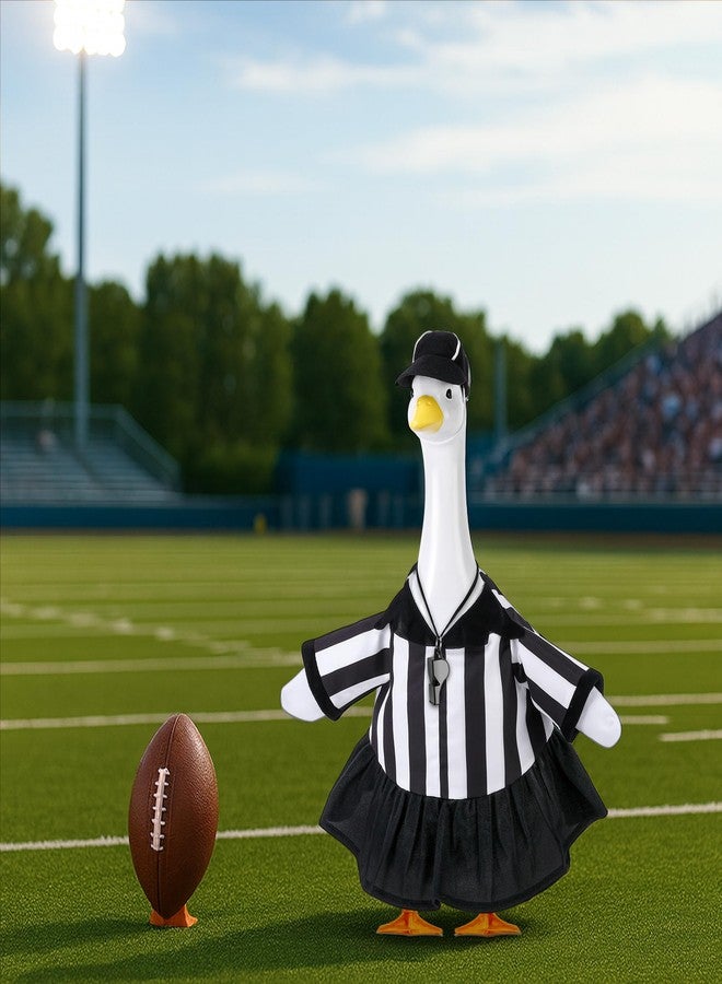 Watayo 3 Pcs/Set Referee Porch Goose Outfits, Lawn Goose Statue Women Referees Costume, Garden Goose Clothes Referee Dress Hat and Whistle for 23" Statue Halloween Sports Season Outdoor Patio Yard Decor - Image 4