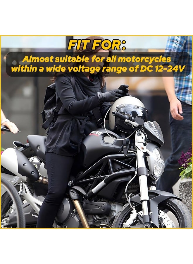 Barakah 4.8A Motorcycle Phone Charger, Waterproof Dual USB Quick Charge QC3.0 PD3.0 Adapter, SAE to USB with Voltmeter ON/OFF Switch, Universal for Phones, Tablets, GPS and More (Black) - Image 2