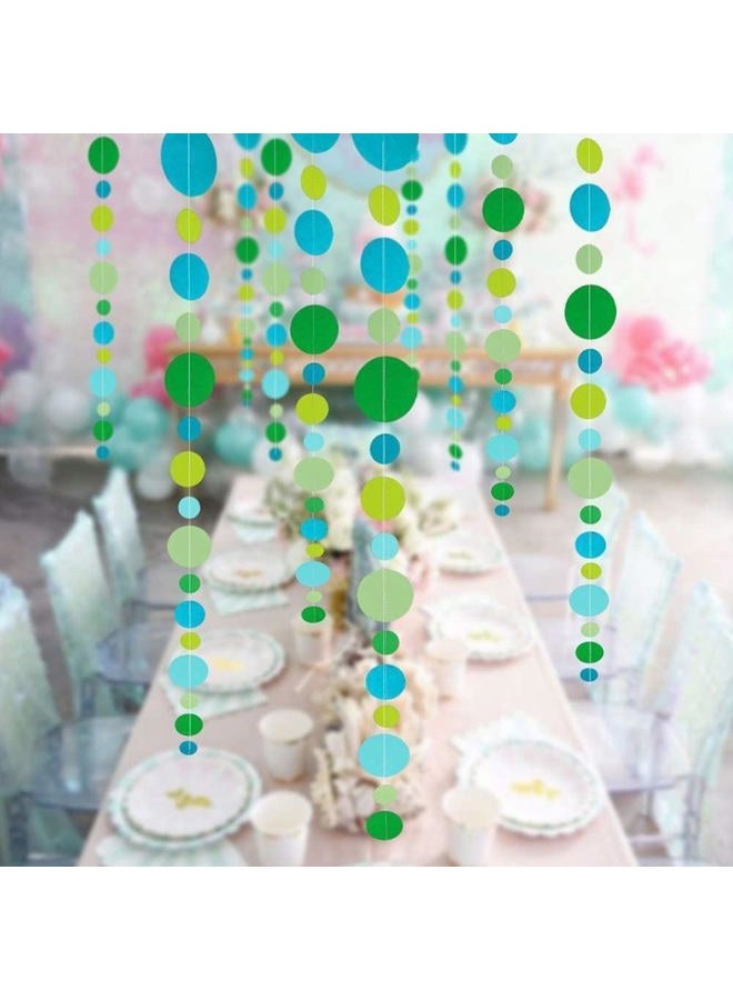 Decor365 Green and Blue Circle Dots Garlands Kit for Party Decorations Spring Summer Bubble Hanging Streamer Backdrop Wall Bunting Banner for Wedding/Baby Shower/Birthday Under The Sea/Table Runner - Image 4