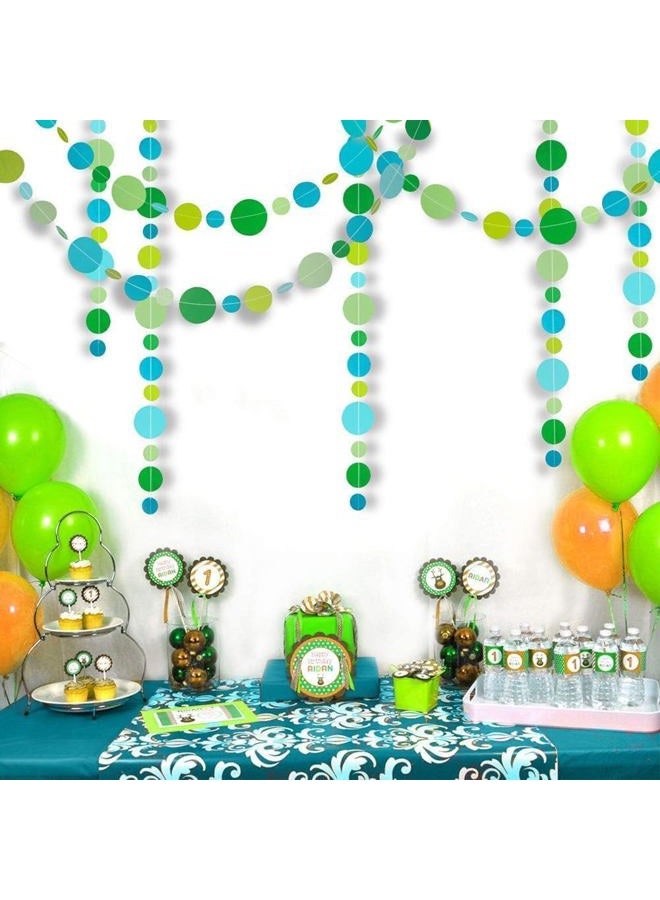 Decor365 Green and Blue Circle Dots Garlands Kit for Party Decorations Spring Summer Bubble Hanging Streamer Backdrop Wall Bunting Banner for Wedding/Baby Shower/Birthday Under The Sea/Table Runner - Image 3