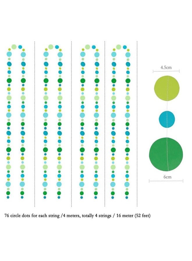 Decor365 Green and Blue Circle Dots Garlands Kit for Party Decorations Spring Summer Bubble Hanging Streamer Backdrop Wall Bunting Banner for Wedding/Baby Shower/Birthday Under The Sea/Table Runner - Image 2