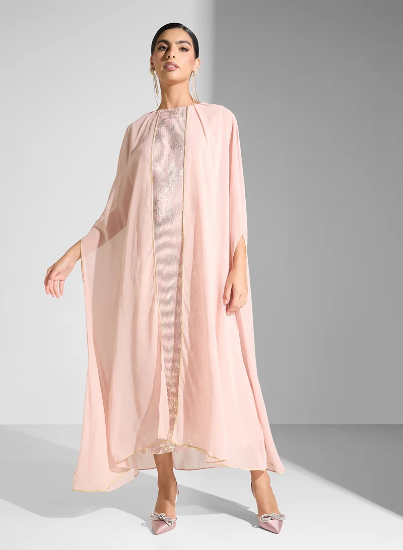 Golden Apple Split Sleeves Maxi Dress