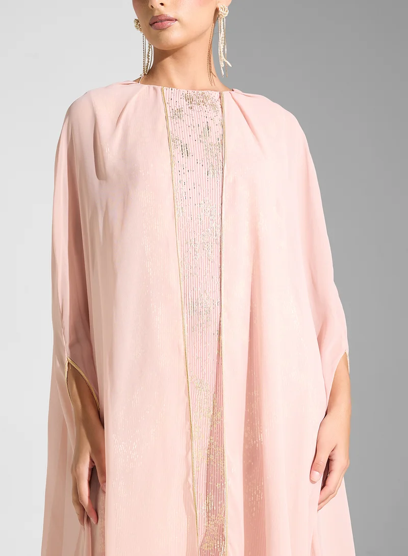 Golden Apple Split Sleeves Maxi Dress