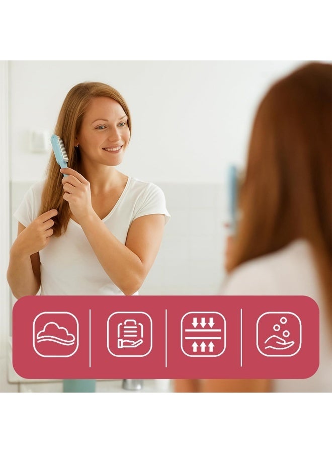 4 Pcs Folding Hair Brush - Travel Folding Hair Brush - Mini Portable Hair Comb - Mini Folding Hairbrush Comb Small Compact Pocket Hair Brush for Women Men Family School Travel - 4 Colors - Image 5