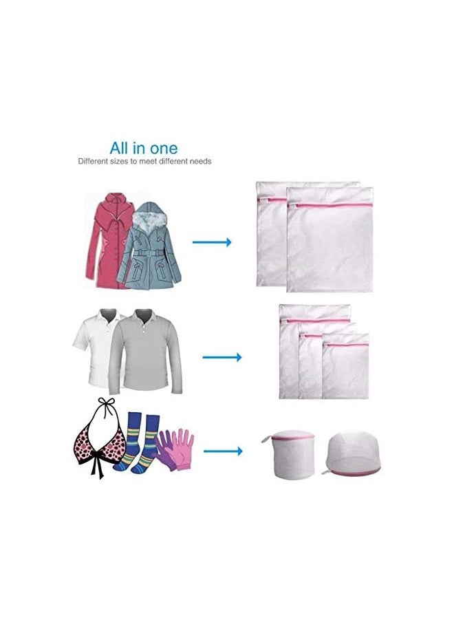 Zaboon - Laundry Bags Zippered Mesh Washing Bags Bra Washing Machine Bag Large Mesh Laundry Bags With Zips Lingerie Wash Net Bags Washer Protector Reusable For Hosiery Underwear Baby Clothes 7Pcs - Image 1