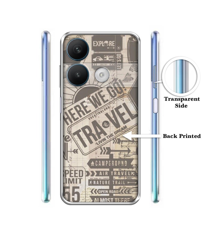 Casotec Travel Design Printed Silicon Soft TPU Back Case Cover for Lava Storm Play 5G - Image 2