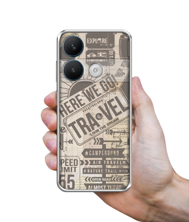 Casotec Travel Design Printed Silicon Soft TPU Back Case Cover for Lava Storm Play 5G - Image 3