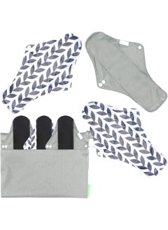 wegreeco Reusable Menstrual Pads - Reusable Sanitary Pads | Reusable Panty Liners | Soft Cloth Menstrual Pads - 6 Pack with 1 Cloth Mini Wet Bag (X-Large, Luxury