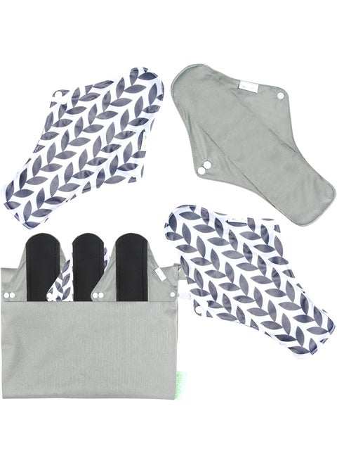 wegreeco Reusable Menstrual Pads - Reusable Sanitary Pads | Reusable Panty Liners | Soft Cloth Menstrual Pads - 6 Pack with 1 Cloth Mini Wet Bag (X-Large, Luxury