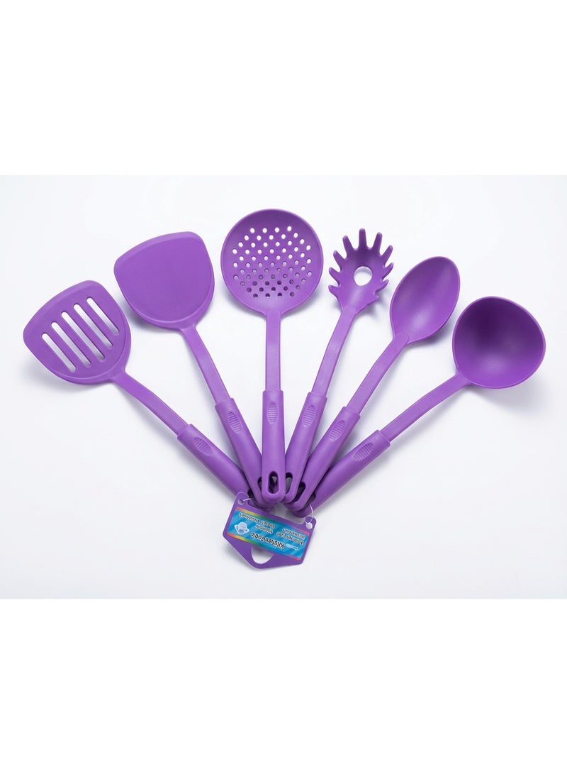 6-Piece Heat-Resistant Kitchen Utensil Set for Non-Stick Cookware - Assorted Colors (Randomly Shipped)