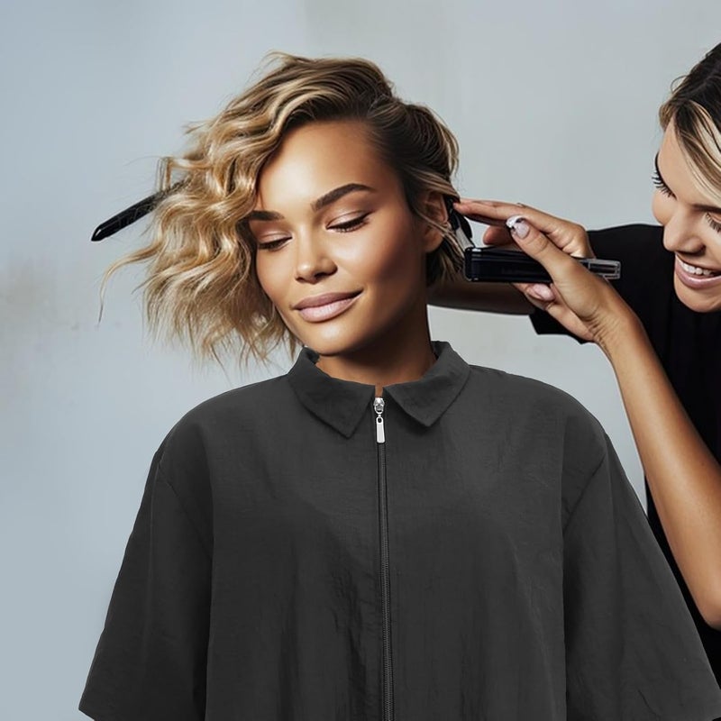 FRCOLOR Salon Client Gown Hair Dye Clothes Hairdresser Work Suit Hair Salon Apron Hair Styling Cape Beauty Salon Jackets Haircut Cape Jacket Hair Stylist Jacket - Image 3