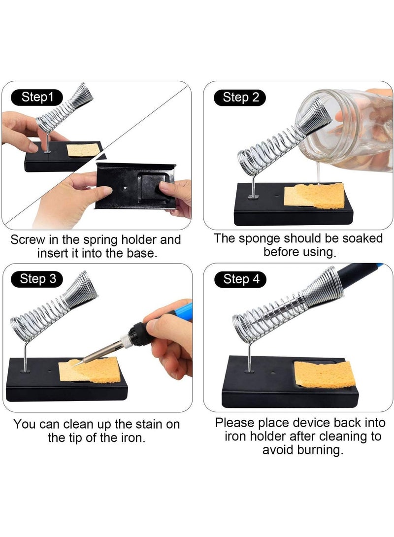 Bukela Soldering Iron Kit, Soldering Iron 60W Adjustable Temperature(200-450℃) Welding Tool, 5pcs Soldering Tips, Desoldering Pump, Soldering Iron Stand, Tweezers - Image 2