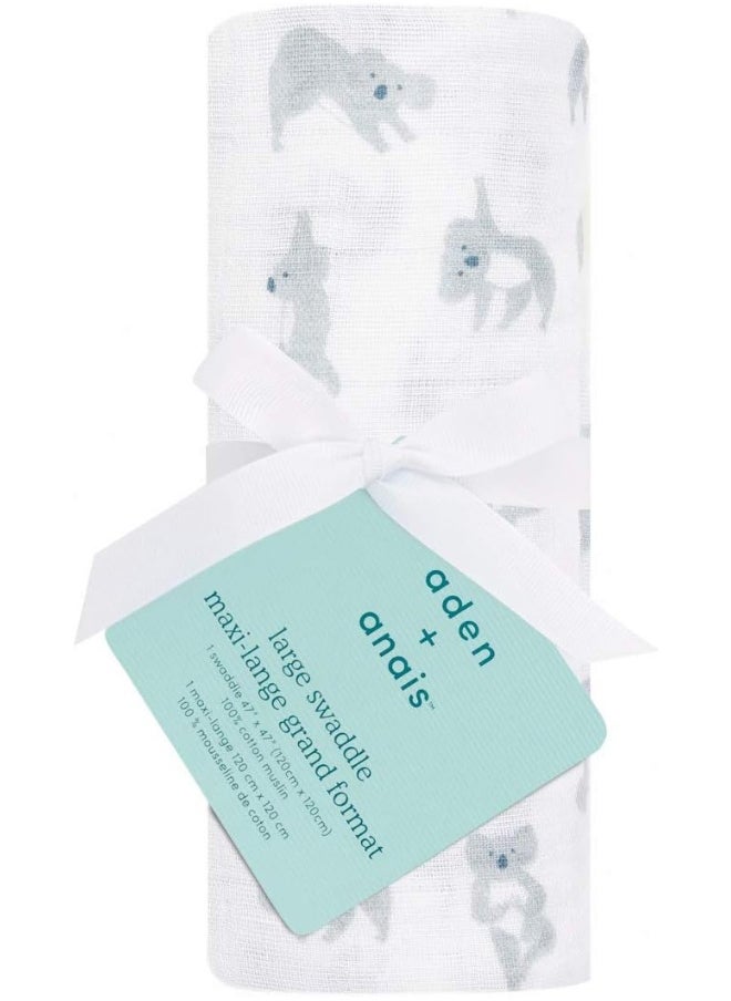 aden + anais aden + anais Cotton Muslin Swaddle - 1 Pack Squares | Large Receiving Blankets for Girls & Boys | Ideal Newborn Babies & Infant Swaddling Wrap Set | Perfect Koalas, 0-3 Months  - Image 3