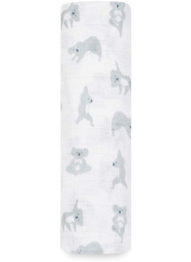 aden + anais aden + anais Cotton Muslin Swaddle - 1 Pack Squares | Large Receiving Blankets for Girls & Boys | Ideal Newborn Babies & Infant Swaddling Wrap Set | Perfect Koalas, 0-3 Months  - Image 1