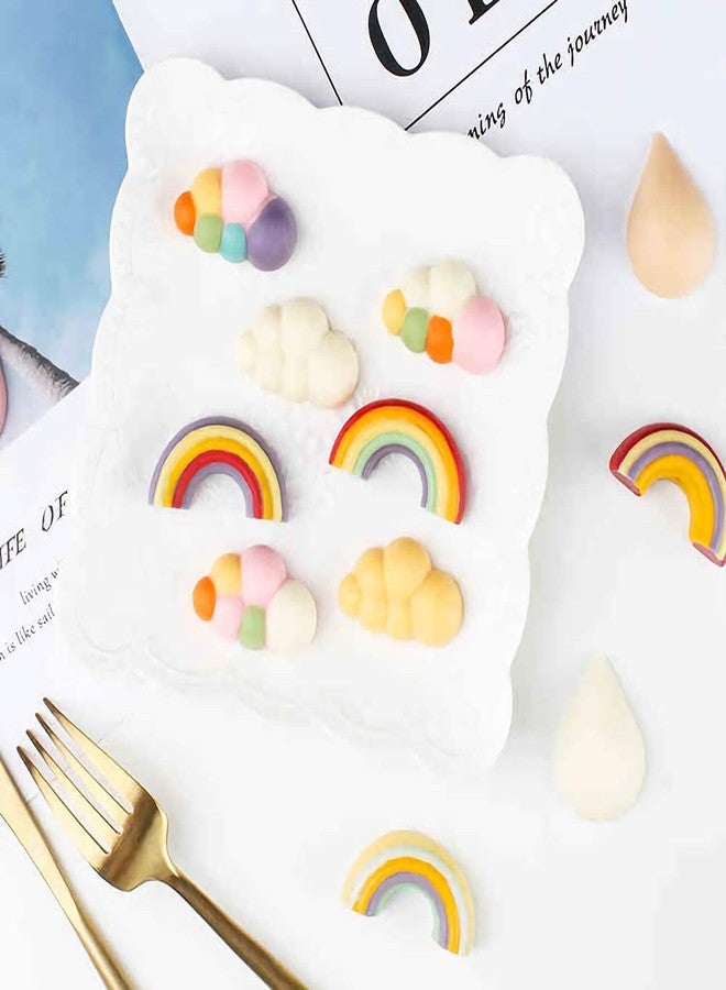 HiParty 2Pcs Rainbow Cloud Raindrop Chocolate Candy Silicone Molds, Rain Theme Gummy Fat Bomb Fondant Cake Decorating Cupcake Muffin Cookie Pan Mould Resin Mini Soap Clay Mold Ice Cube Trays - Image 4