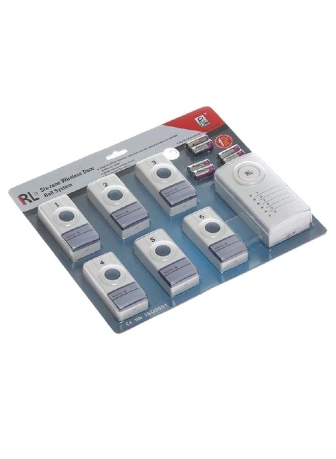 Six Zone Wireless Door Bell System White