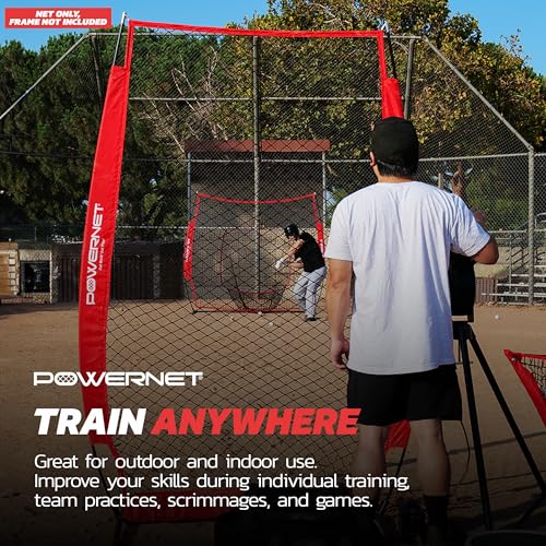 PowerNet 4x7 FT Portable Pitching I-Screen NET ONLY, Softball Baseball Pitcher Protection, Practice Net for Pitching and Hitting, Instant Player and Coach Protector from Line Drives Grounders - Image 4
