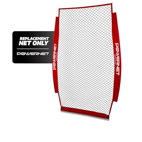 PowerNet 4x7 FT Portable Pitching I-Screen NET ONLY, Softball Baseball Pitcher Protection, Practice Net for Pitching and Hitting, Instant Player and Coach Protector from Line Drives Grounders - Image 1