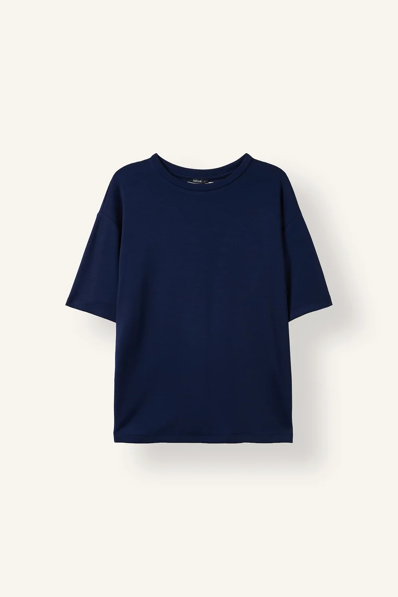 Defacto Oversize Fit Basic Solid Crew Neck Short Sleeve T-Shirt